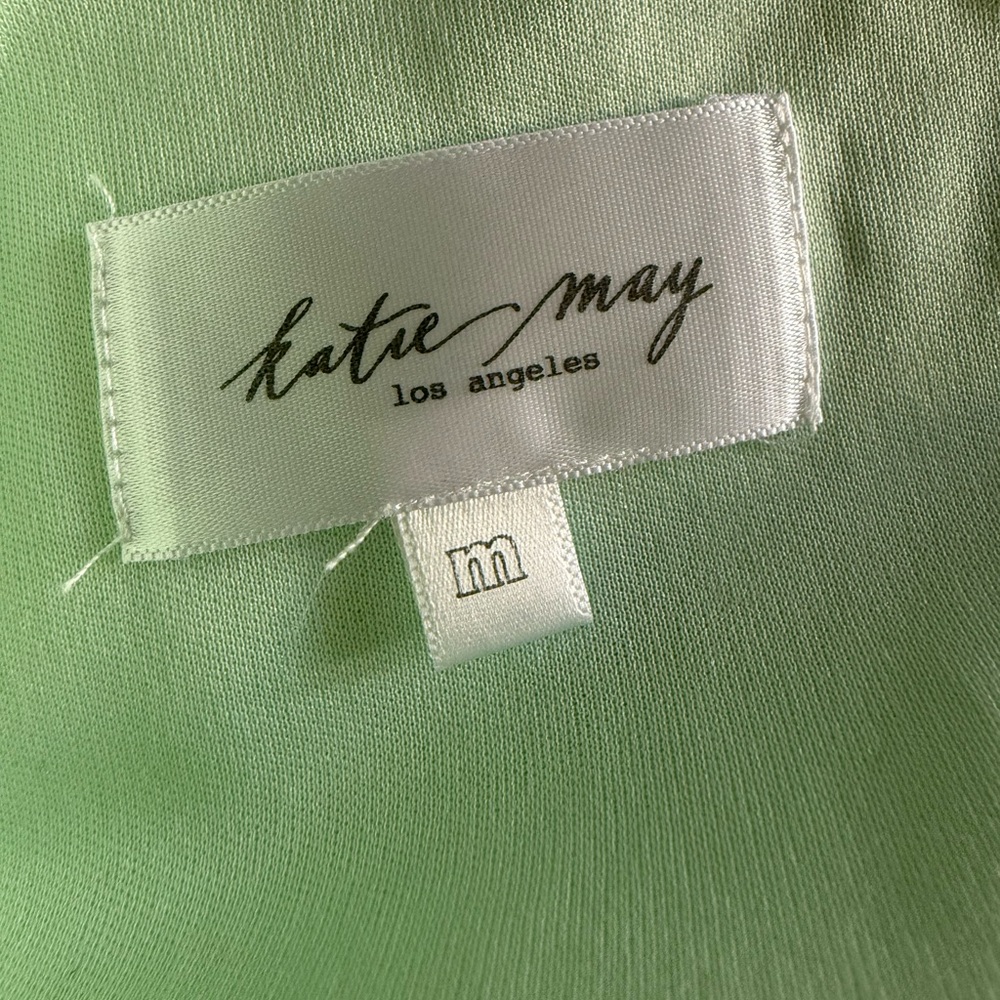 Katie May x REVOLVE A Cut Above Gown One Shoulder High Slit Maxi Green Dress M - Picture 3 of 6